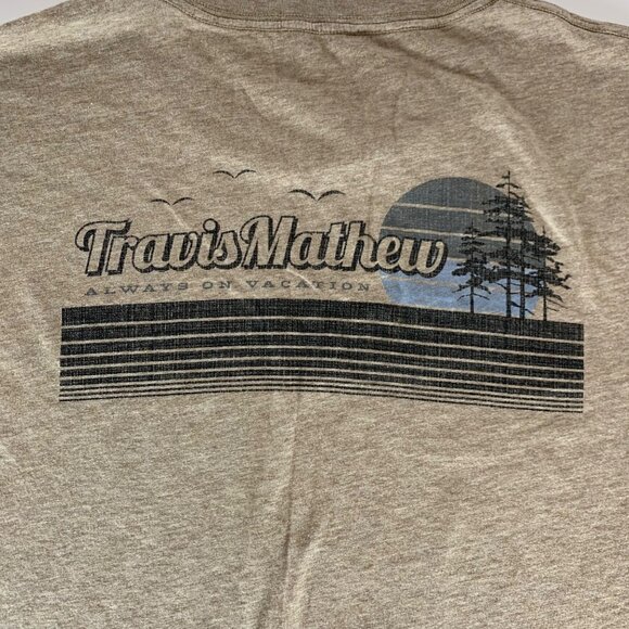 Travis Mathew Golf Beige Short Sleeve Crewneck Shirt Mens XL - Picture 2 of 5